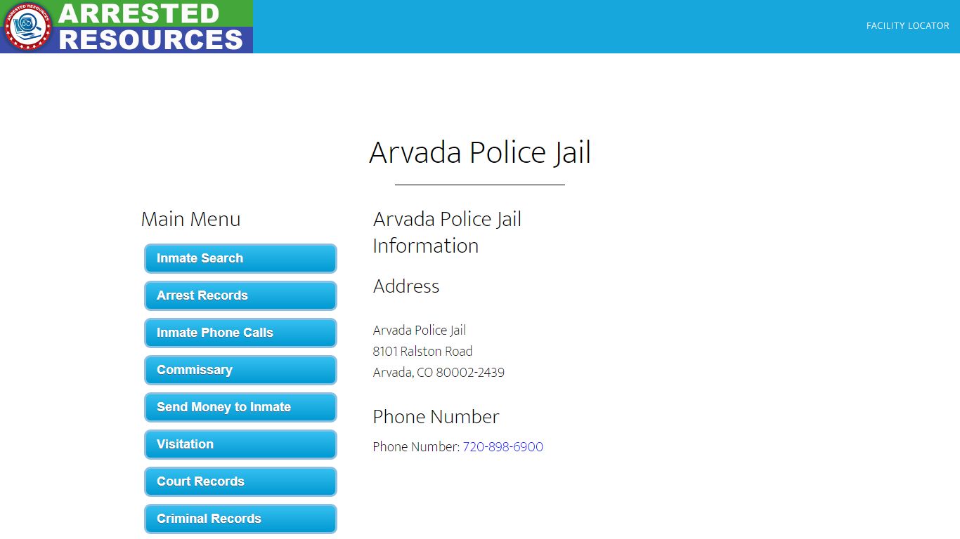 Arvada Police Jail - Inmate Search - Arvada, CO
